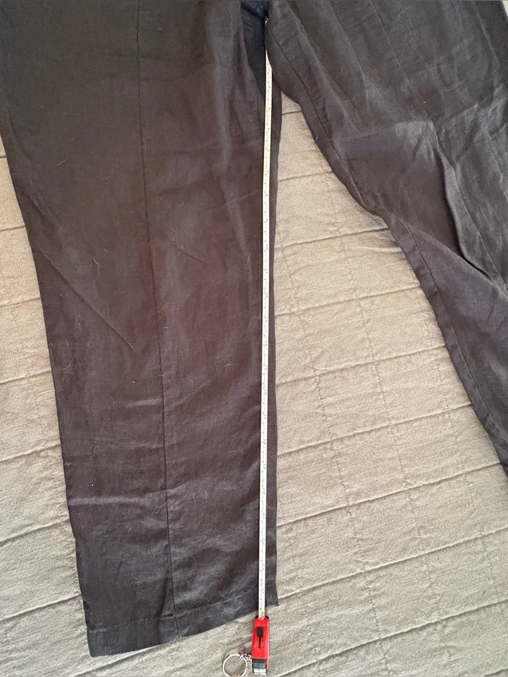 Quince Black Elastic-Waist Linen Crop Pants